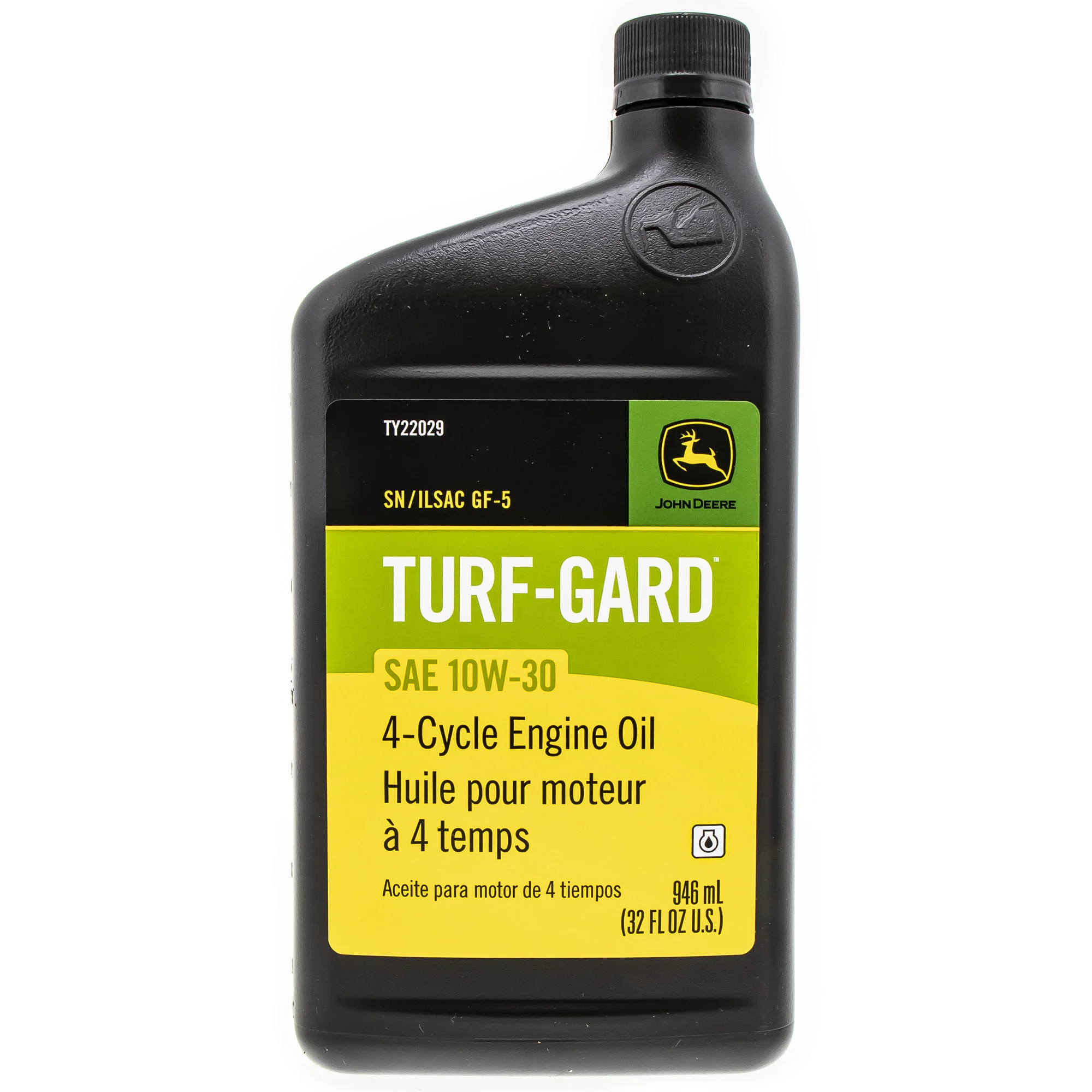 John Deere Turf-Gard SAE 10W-30 4-Cycle Engine Oil 1 Quart Bottle Part TY22029